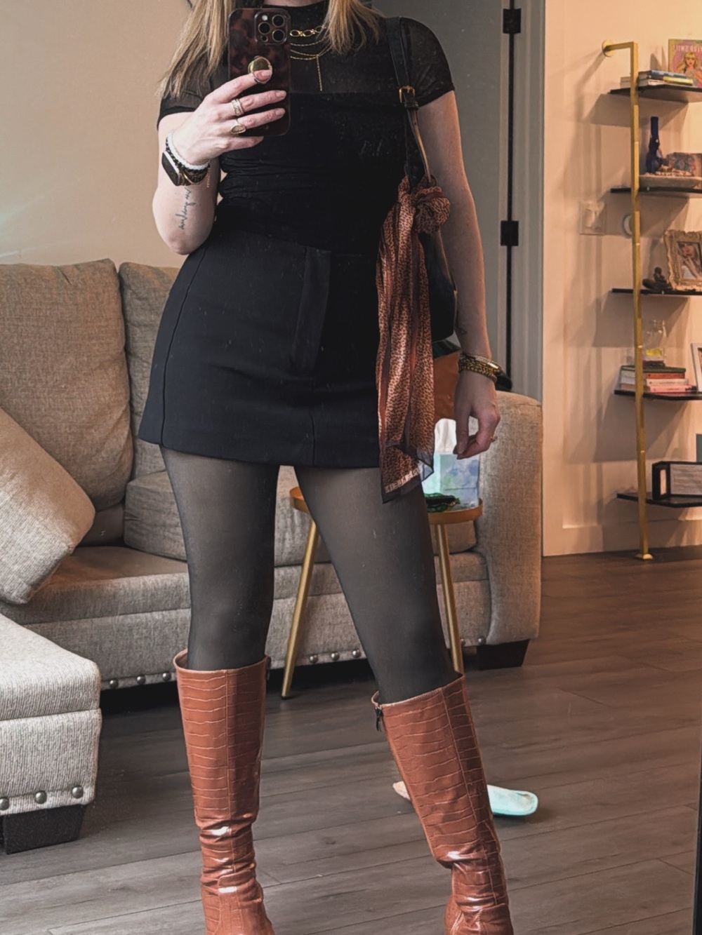 Zara Black Mini Skort